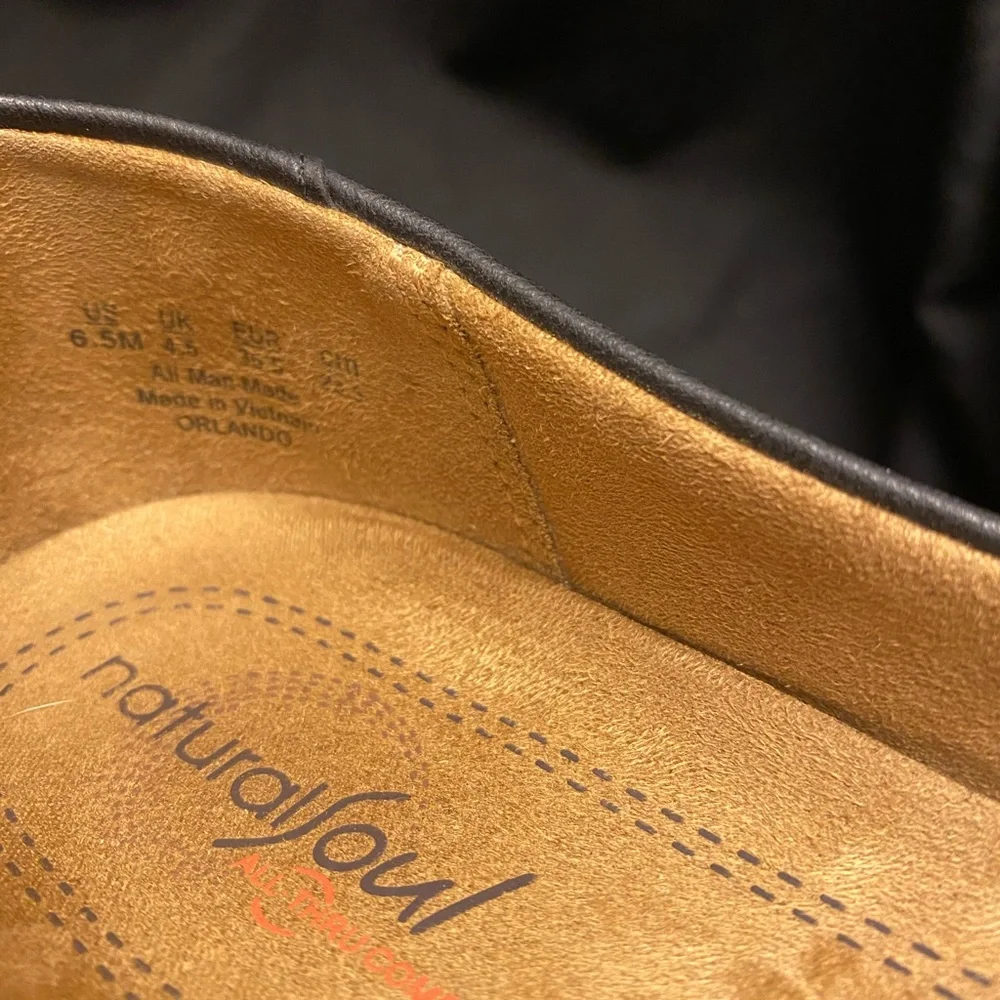 Natural‎ Soul-Orlando Black Flats/Tan-Size 6.5
